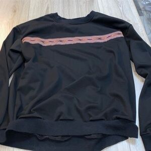 Black Sweater with Red Accents crew crewneck top sweatshirt shirt